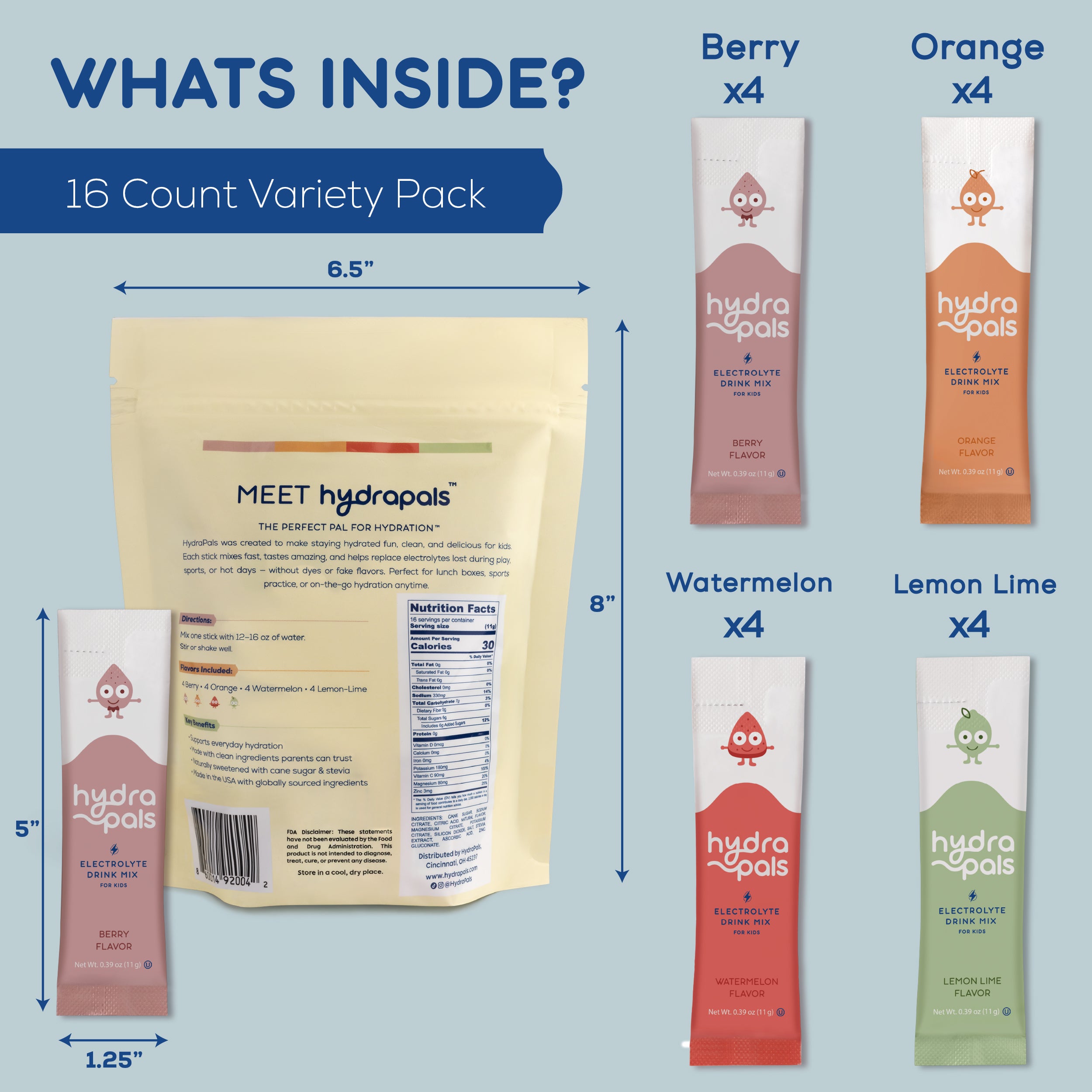 HydraPals™ Kids Electrolyte Drink Mix – Variety Pack